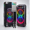 Професионална парти караоке тонколона BTS-2496 (Dual 10", 220W, BT 5.3) с безжичен микрофон