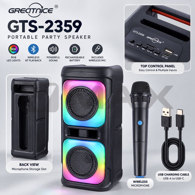 Караоке тонколона GTS-2359 с безжичен микрофон