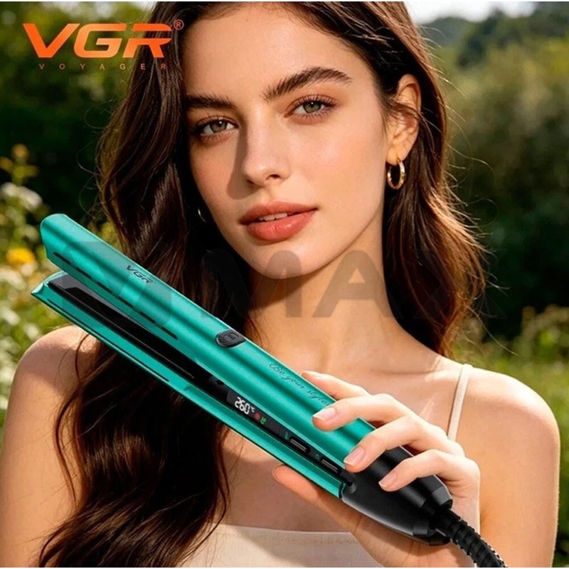 Преса за коса VGR V-553 с керамични плочи, зелена